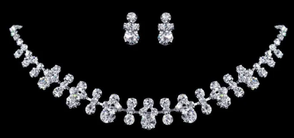 Double Edge Necklace & Earring Set image 1